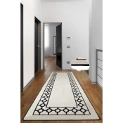 Conceptum Hypnose Tepih Bague, 80x300 cm, Belo-crni