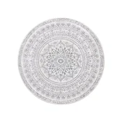 Songmics Okrogla preproga 120 cm siva