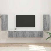Set TV komoda 4 pcs Siva Sonoma Konstruirano drvo