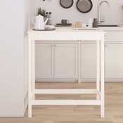 vidaXL Barska miza bela 100x50x110 cm trdna borovina