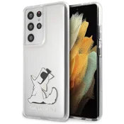 Karl Lagerfeld Etui Karl Lagerfeld Choupette Fun za Samsung Galaxy S21 Ultra - prozorno