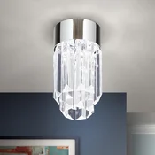 ORION LED stropna svjetiljka Prism, kristalno staklo, O10cm krom - Podrucje hodnika - krom, prozirno