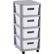 Pokretni fiokar sa 4 fioke Infinity 4x11l beli/svetlo sivi Curver