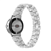 Kovinski pas za uro Google Pixel Watch Rhinestone Decor - srebrne barve
