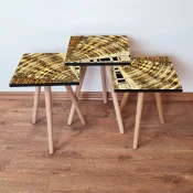 Hanah Home Set klub stočića 3Shp49, 3 komada, Šarena
