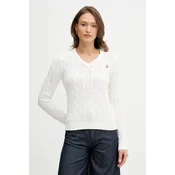 Bombažen pulover U.S. Polo Assn. V-NECK CABLE