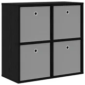 Vidaxl Strani šal s predalom Črna Orehovina 68,5 x 32 x 67 cm