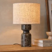 Namizna svetilka Lucande Marcella, višina 45 cm, rjava/krem, marmor - Dnevna soba/jedilnica - Sodobni - rjava, krem - Tkanine/tekstil