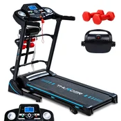 THUNDER Električna zložljiva tekalna steza THUNDER® ICON-D-BLACK – masažer, 2 KM, 17 km/h, amortizacija, APP, nosilnost 140 kg, (5000089634)