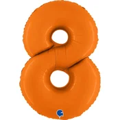 Grabo Folija balon številka 8, mat oranžen, 102 cm