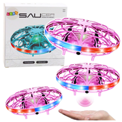 RC ročno voden dron led luči UFO roza barve