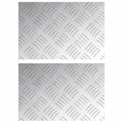 Vidaxl Stopnice Pravokotna 2 szt. srebrna 30 x 20 cm Aluminij