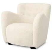 Casa Padrino luxury armchair cream/black 87 x 86 x H. 80 cm - Living room armchair - Hotel armchair - Living room furniture - Luxury furniture - Living room furnishings - Luxury furnishings