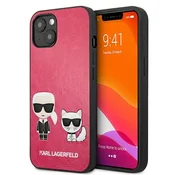 Karl Lagerfeld Ikonik Karl&Choupette ovitek za iPhone 13 mini - fuksija