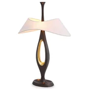 Casa Padrino luxury table lamp gunmetal/brass/white 41.5 x H. 63 cm - Brass desk lamp with lampshade - Luxury table lamps - Luxury lighting - Luxury furniture - Luxury interior