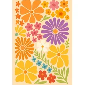 Plakat 30x40 cm barvito cvetje retro vintage rastlinska dekoracija