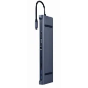 CABLEXPERT Adapter USB-C 10-v-1 USB, HDMI, LAN, VGA, PD, čitalec kartic + audio