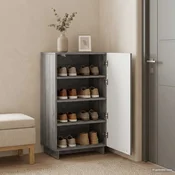 vidaXL Omarica za čevlje 48 x 38 x 87,5 cm Konstruiran les Siva Sonoma