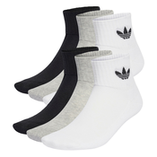 ADIDAS ORIGINALS Carape Mid Ankle 6 Pairs siva melange / crna / bijela