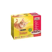 FRISKIES Vlažna hrana za macke, Piletina, govedina i jagnjetina, 12x85g