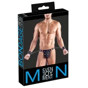 Svenjoyment Bondage Thong L with Adjustable Matte Handcuffs Black 21117641721