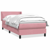 vidaXL vidaXL Box spring postelja z vzmetnico roza 90x220 cm žamet, (21792951)