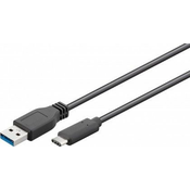 Goobay Goobay USB 2.0 Prikljucni kabel [1x Muški konektor USB 3.0 tipa A - 1x Muški konektor USB 3.0 tipa C] 0.15 m Crna