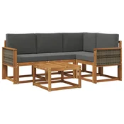 Set vanjskih sofa 5 kom. Prirodna i antracit Poliester