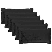 vidaXL Prevleka za blazino 6 pcs HOUTEN Črna 40 x 80 cm Flanel