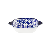 MADAME COCO Reve Bleu Činija za serviranje sa drškama, 17.6x13.5x3.8cm, Plavo-bela