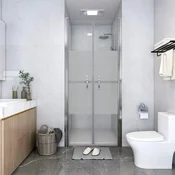 Vidaxl Vrata za tuš pol mlečna ESG 71x190 cm