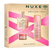 Nuxe Pink Fever Set suho olje Huile Prodigieuse Florale 50 ml + micelarna vodica Very Rose 3-In-1 Soothing Micellar Water 100 ml + balzam za ustnice Very Rose 15 g za ženske