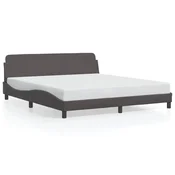 Vidaxl Posteljni okvir Dover siv 180x200 cm umetno usnje