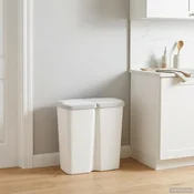 vidaXL Košara za odpadke Bela 48,5 x 28 x 51 cm PP