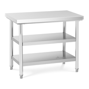Delovna miza iz nerjavečega jekla - 100 x 60 cm - 600 kg - 3 ravni