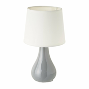 Bijela/siva stolna lampa keramicka s tekstilnim sjenilom (visina 26 cm) – Casa Selección