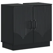 vidaXL Kopalniška omara za umivalnik HOORN Črna 59,5 x 31,5 x 56 cm