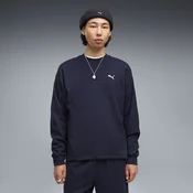 PUMA Essentials Elevated Relaxed Material Crew Sweatshirt Men, Clothing, Navy, XS
