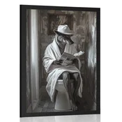 Plakat volk s časopisom na stranišču - 40x60 black