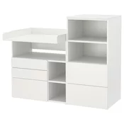 SMASTAD / PLATSA Komoda za presvlacenje, bela bela/s bibliotekom, 150x79x123 cm