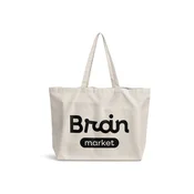 Bombažna platnena torba BrainMarket, črn potisk