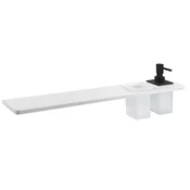ABELINE Polica iz kamna, 1 steklo + 1 dozirnik za milo/črna, 600 mm, bela mat - Bela; črna - 600x12x100 mm - Sapho - ABELINE - 24 - Trdna površina - 600 - Polica - Kvadratni - 600 - 12 - 100 - 14