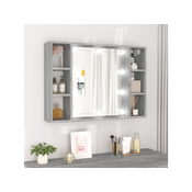 vidaXL Ormarić s ogledalom LED boja hrasta sonome 76x15x55 cm