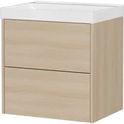 Stenska omarica za pod umivalnik v hrastovem dekorju v naravni barvi 61x65 cm Bodera – Germania