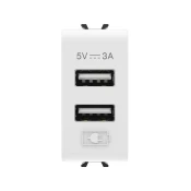 Gewiss Dual USB punjač tip A+A 5V 3A 1m Chrous