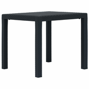 VIDAXL Vrtna miza 79x79x72 cm plastika videz ratana antracit