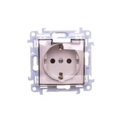 shumee Simon 10 Enojna vtičnica schuko s tesnilom in zaklopkami, prozorna loputa, bela, 16A 250V IP44 CGSZ1BZ.01/11A