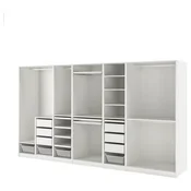 PAX Garderobni sestav, bela, 375x58x201 cm
