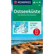 Nemška baltska obala/Vzhodnoseekuste: Wismar - Usedom. Komplet treh turističnih zemljevidov 739. Izdaja 2023.