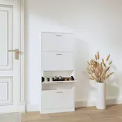 Vidaxl vidaXL Omarica za čevlje visok sijaj bela 59x17x150 cm